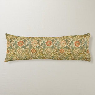 Cojín Arte floral de borde de rosa rosa William Morris
