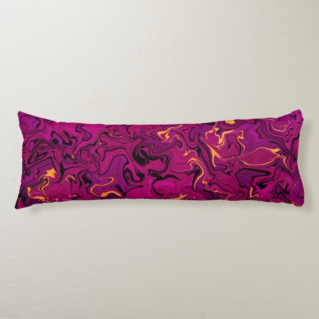 Cojín Arte fluido abstracto de Fuchsia, cuerpo de textur (Anverso)