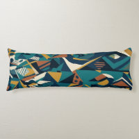 Arte geométrico abstracto moderno - Naranja Teal R