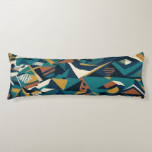 Arte geométrico abstracto moderno - Naranja Teal R