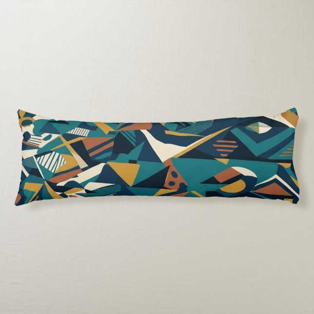 Cojín Arte geométrico abstracto moderno - Naranja Teal R (Anverso)