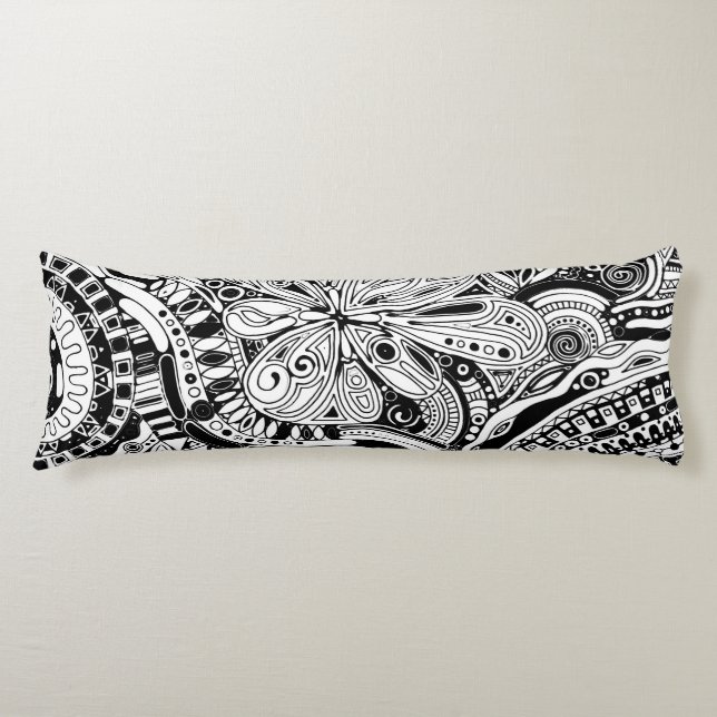 Cojín Arte Geométrico Negro Y Blanco 15 (Anverso)