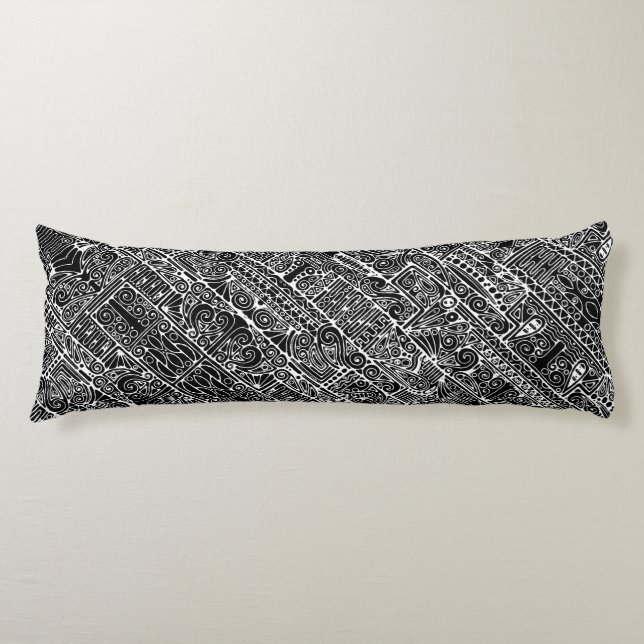Cojín Arte Geométrico Negro Y Blanco 2 (Anverso)