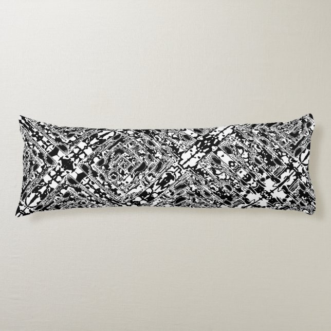 Cojín Arte Geométrico Negro Y Blanco 25 (Anverso)