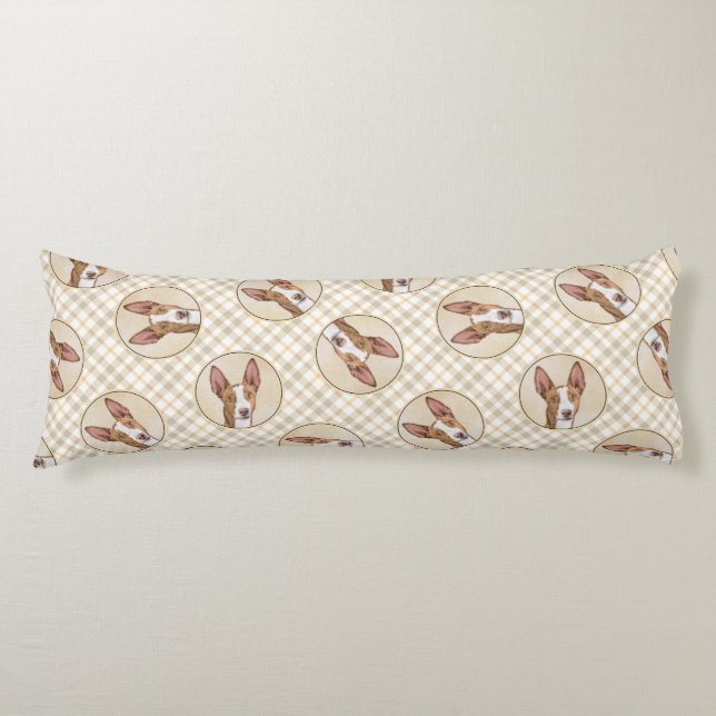 Cojín Arte ibicenco de perro original rojo liso (Anverso)