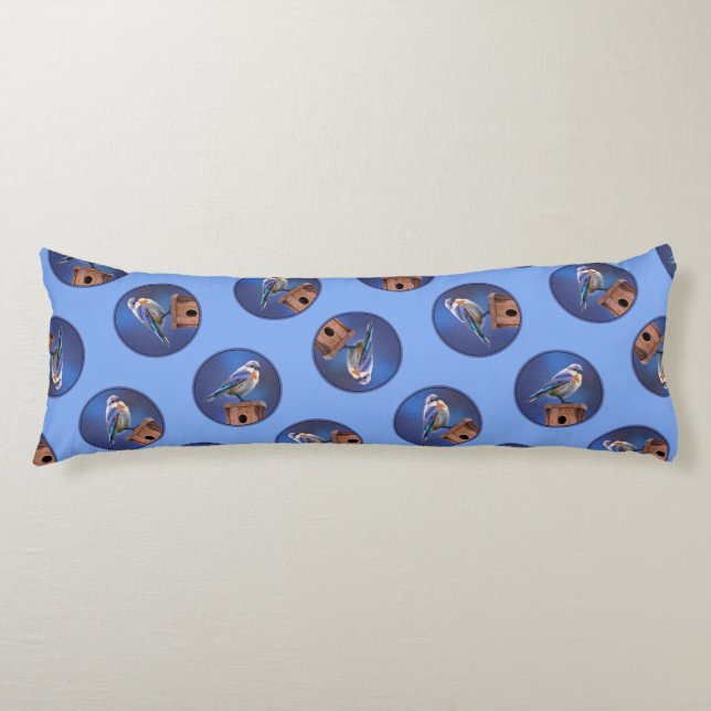 Cojín Arte original de pájaro azul del este (Anverso)