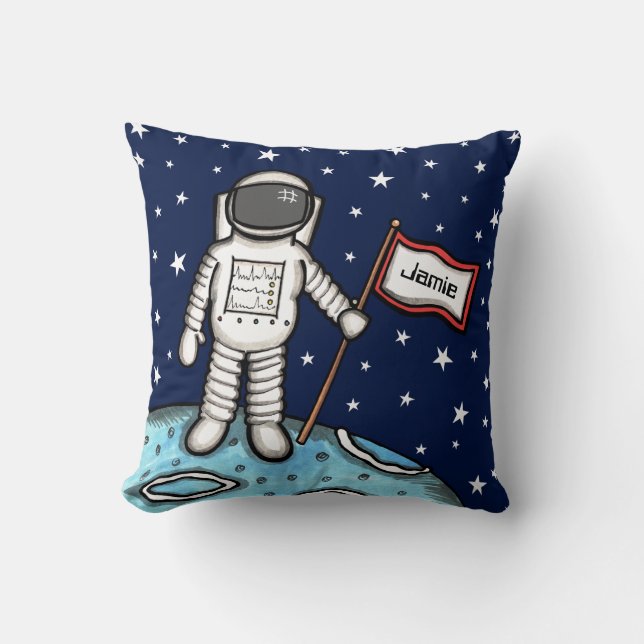 Cojín astronauta astronauta espacial personalizado (Anverso)