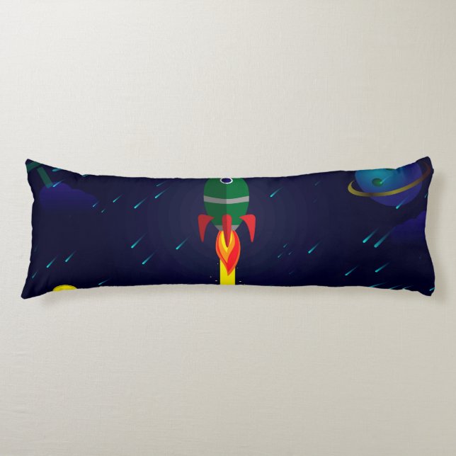Cojín Astronauta de astrología espacial de cohete (Anverso)