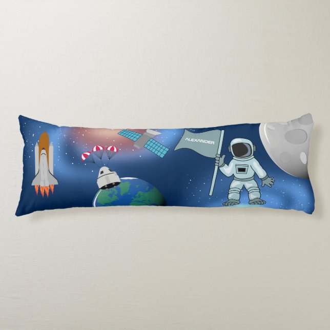 Cojín Astronauta en la galaxia espacial nombre personali (Anverso)