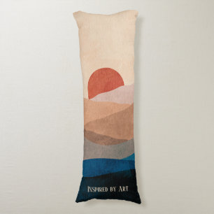 Cojín Atardecer en las montañas, Arte Acuarela