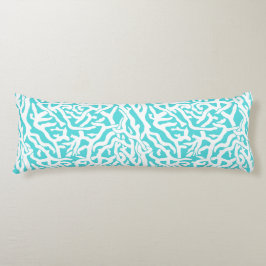 Cojín Azul blanco náutico del modelo del arrecife de