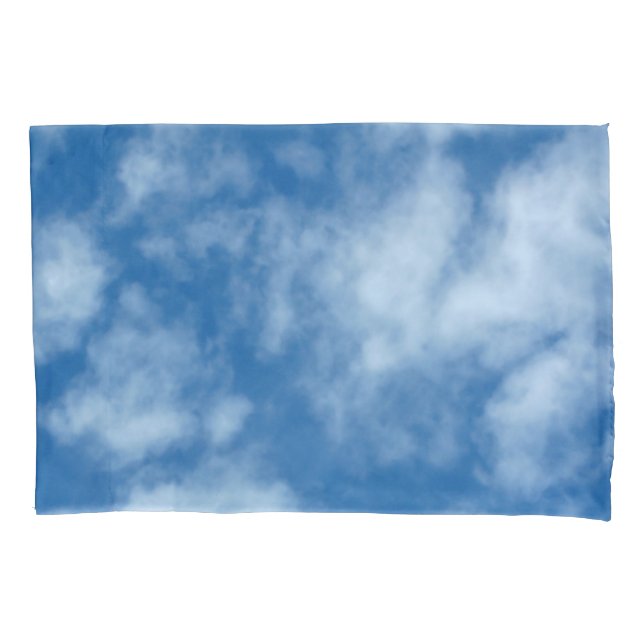 Cojín Azul cielo con nubes foto funda de almohada (Anverso)