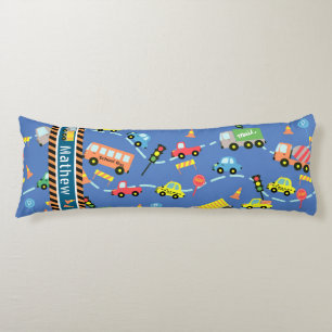 Cojín Azul de los chicos de transporte