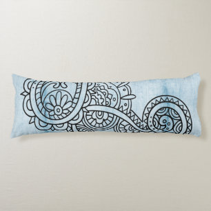 Cojín Azul Mehndi Motif Body Pillow