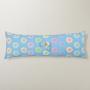 Cojín Azul nombre personalizado inverso Donut cuerpo alm