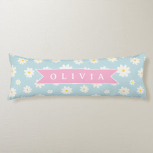 Cojín Azul Pastel Personalizado Coquette Flor de Margari