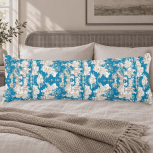 Cojín Azul Turquesa Vintage Toile de Jouy del Lago Franc