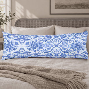 Cojín Azul Vintage Blanco Francés Escénico Toile de Jouy