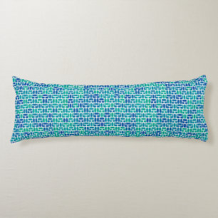 Cojín azul y geométrico aqua