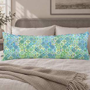 Cojín Azulejo Vibrante de Aqua Mint Mediterráneo Talaver