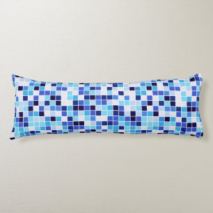 Cojín Azulejos de Piscina, Baldosas Azules Mosaico, Patr