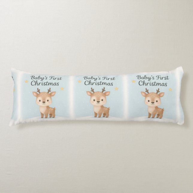 Cojín Baby first christmas reindeer cozy nursery (Anverso)