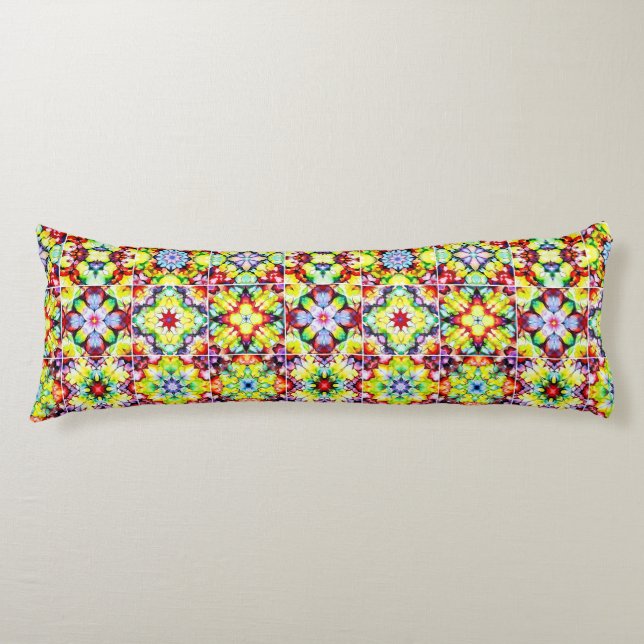 Cojín Baldosas mediterráneas, mosaicos de tinta de alcoh (Anverso)