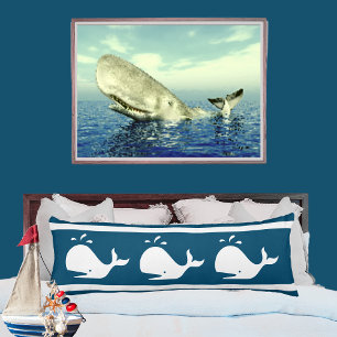 Cojín BALLENA blanca azul oceánico costero