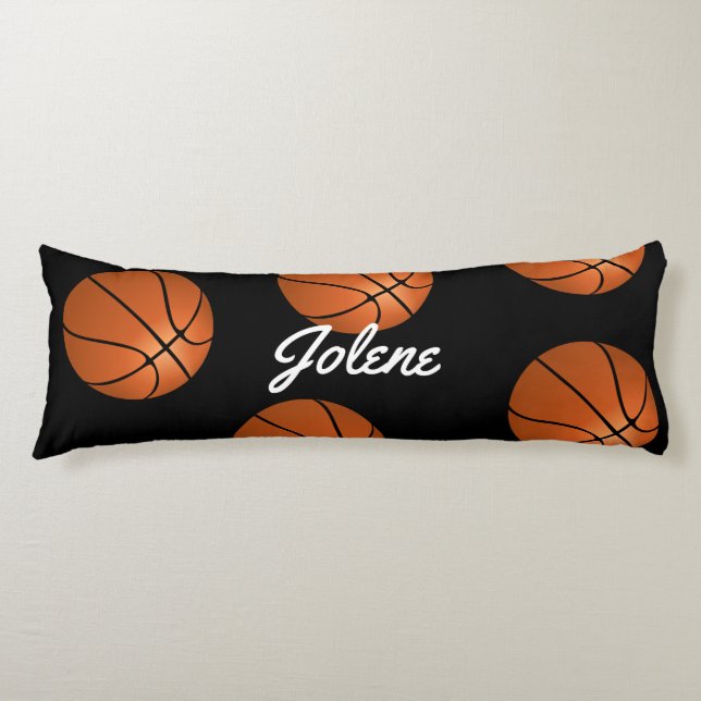Cojín baloncesto divertido agregar cualquier nombre o te (Anverso)