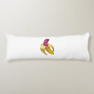 Cojín Banana en falso Purpurina rosado se ve delicioso