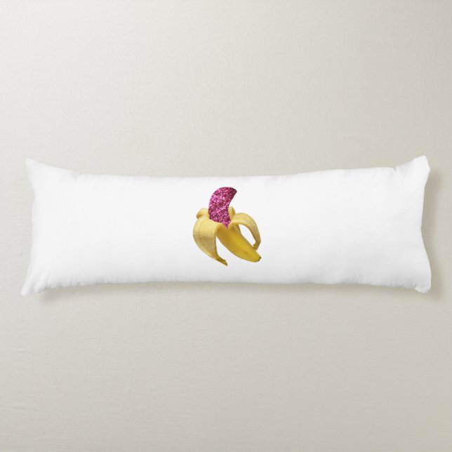 Cojín Banana en falso Purpurina rosado se ve delicioso (Anverso)