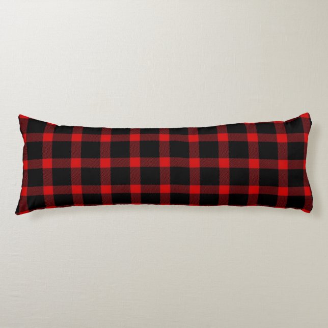 Cojín Banda de invierno roja y negra (Anverso)