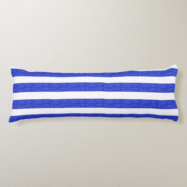 Cojín Bandas geométricas azules de moda (Anverso)