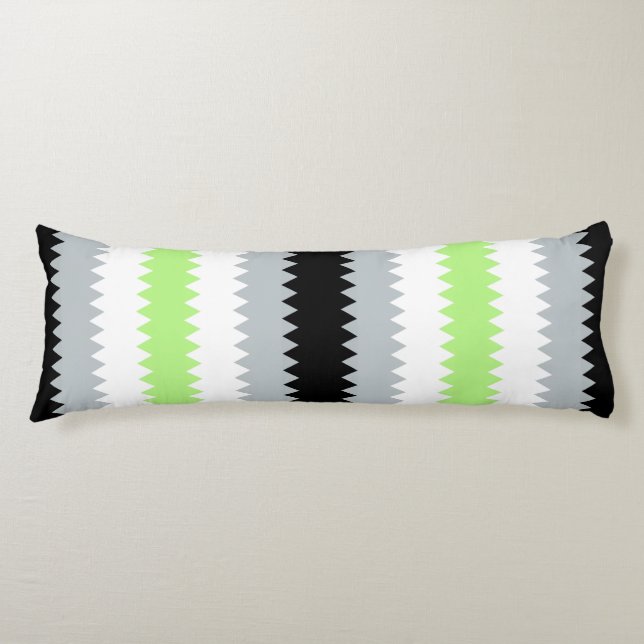Cojín Bandera de Orgullo Agender Groovy Boho ZigZag Abst (Anverso)