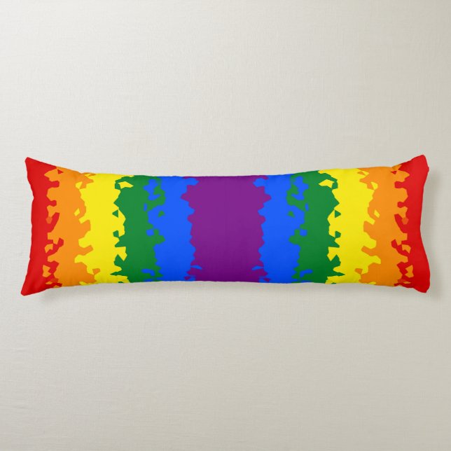 Cojín Bandera de orgullo gay arcoíris abstracto boho fun (Anverso)