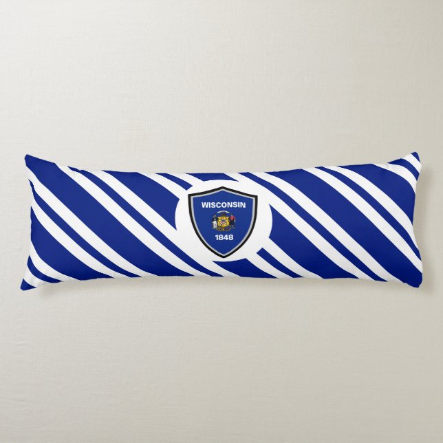 Cojín Bandera de Wisconsin (Anverso)
