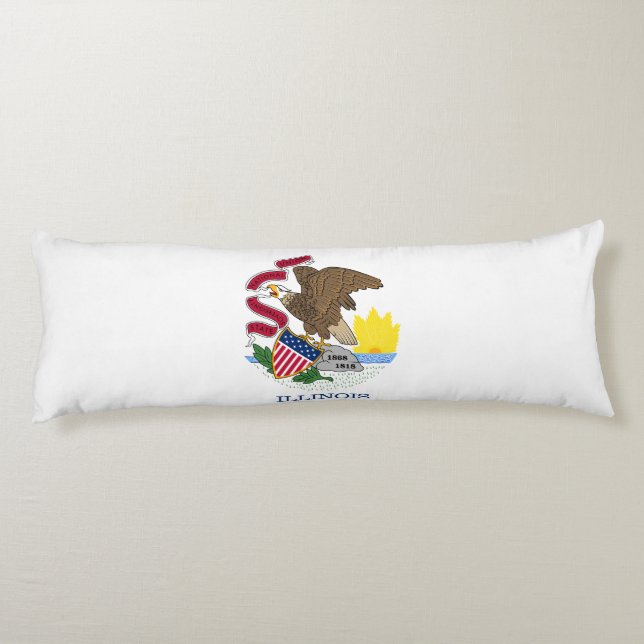 Cojín Bandera del estado de Illinois (Reverso)