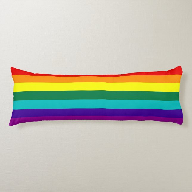 Cojín Bandera del Orgullo Arcoiris de 7 bandas (Anverso)