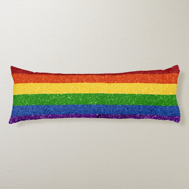 Cojín Bandera del orgullo gay Purpurina LGBT (Anverso)