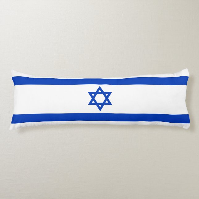 Cojín Bandera israelí azul y blanco moderno patriótico (Anverso)