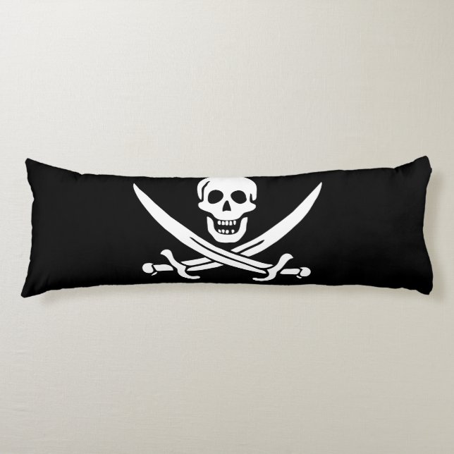 Cojín Bandera Pirata Calavera Espadas Cruzadas (Anverso)