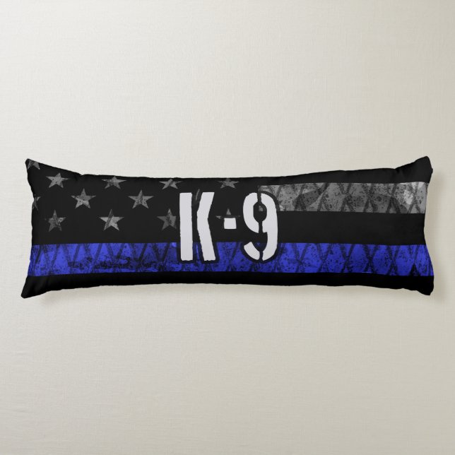 Cojín Bandera policial de la unidad K-9 en peligro (Anverso)