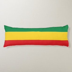 Cojín Bandera verde, dorada (amarilla) y de colores rojo