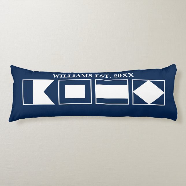 Cojín Banderas náuticas azul marino decoración de cama f (Anverso)