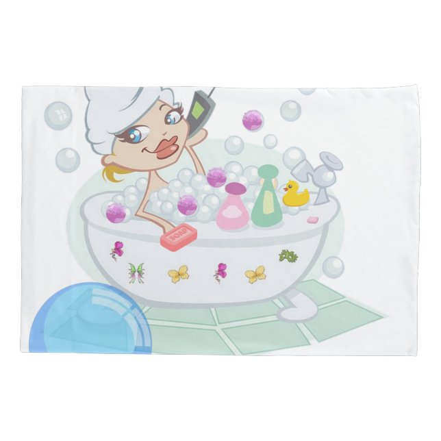 Cojín Baño de burbujas Funda de almohada (Reverso)