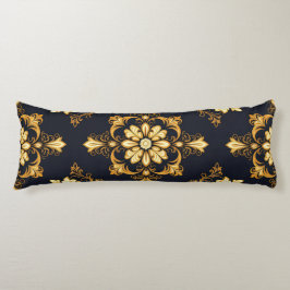 Cojín "Barockes Ornament-Muster in Gold und Schwarz" Dec