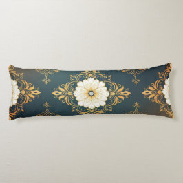 Cojín "Barockes Ornament-Muster in Gold und Schwarz" Dec