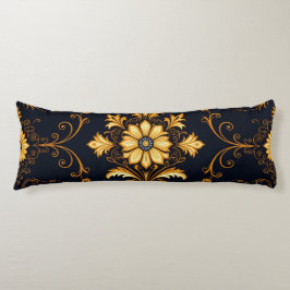 Cojín "Barockes Ornament-Muster in Gold und Schwarz" Dec