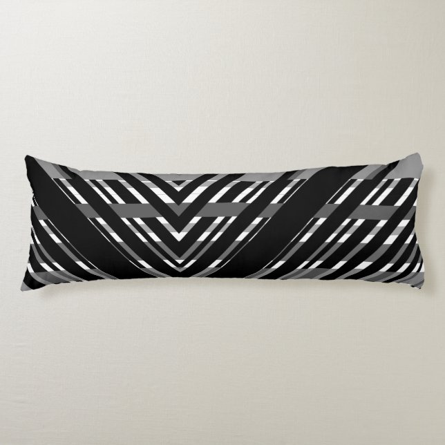 Cojín Barra Gris Negra Chevron Código de Barras (Anverso)