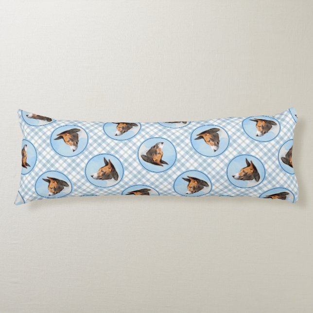 Cojín Basenji Pintura de castaño Brindle Rojo Cute Dog A (Anverso)